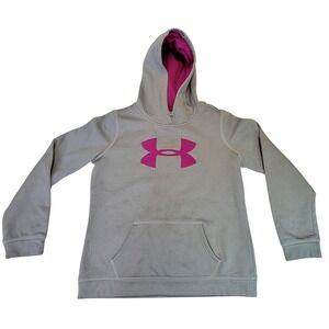 Under Armour Hoodie‎ Women's XL Gray Pullover Activewear Logo Fleece Lined